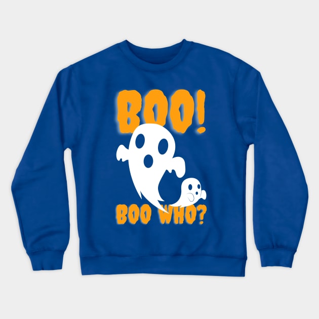 Friendly ghost Here for the boo who halloween costume party design Crewneck Sweatshirt by PunManArmy